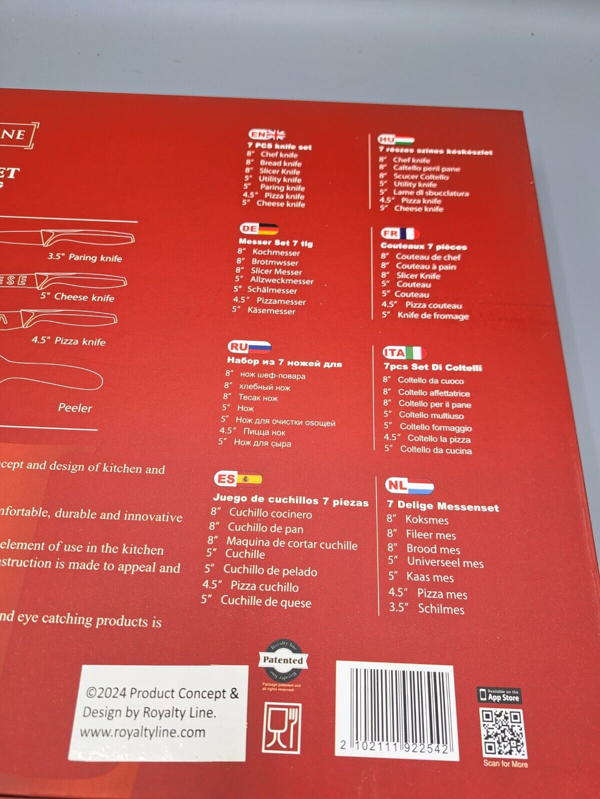 Royalty Line Messerset 7 Teilig plus Sparschäler gratis NEU