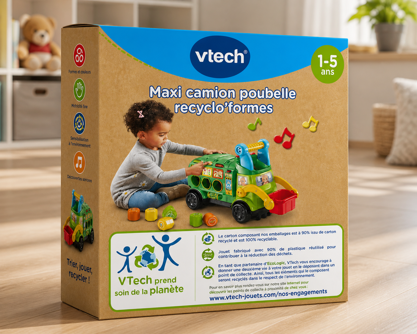 VTech Baby 2in1 Rutschauto Recycling Sortierspiel 18-36M FR Version
