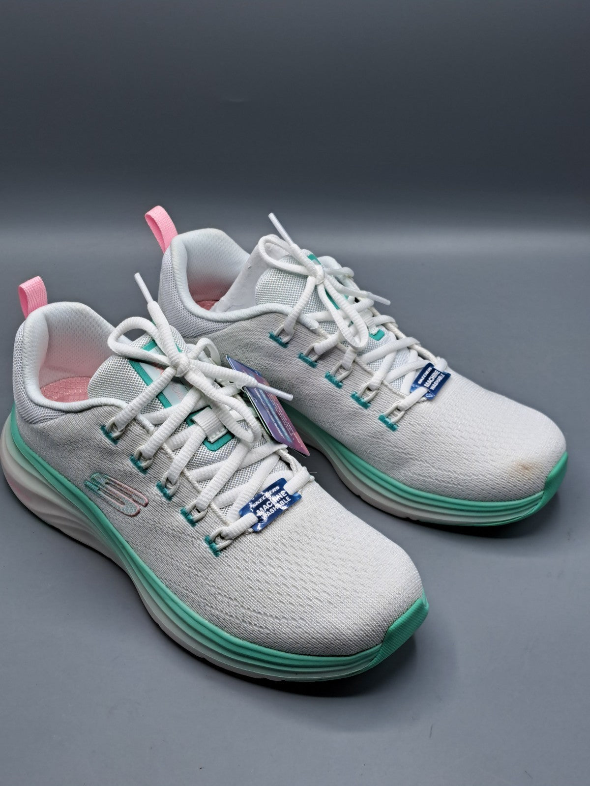 SKECHERS Damen-Slipper Bobs Infinity Strick/Mesh Weiß Gr. 37 ✅