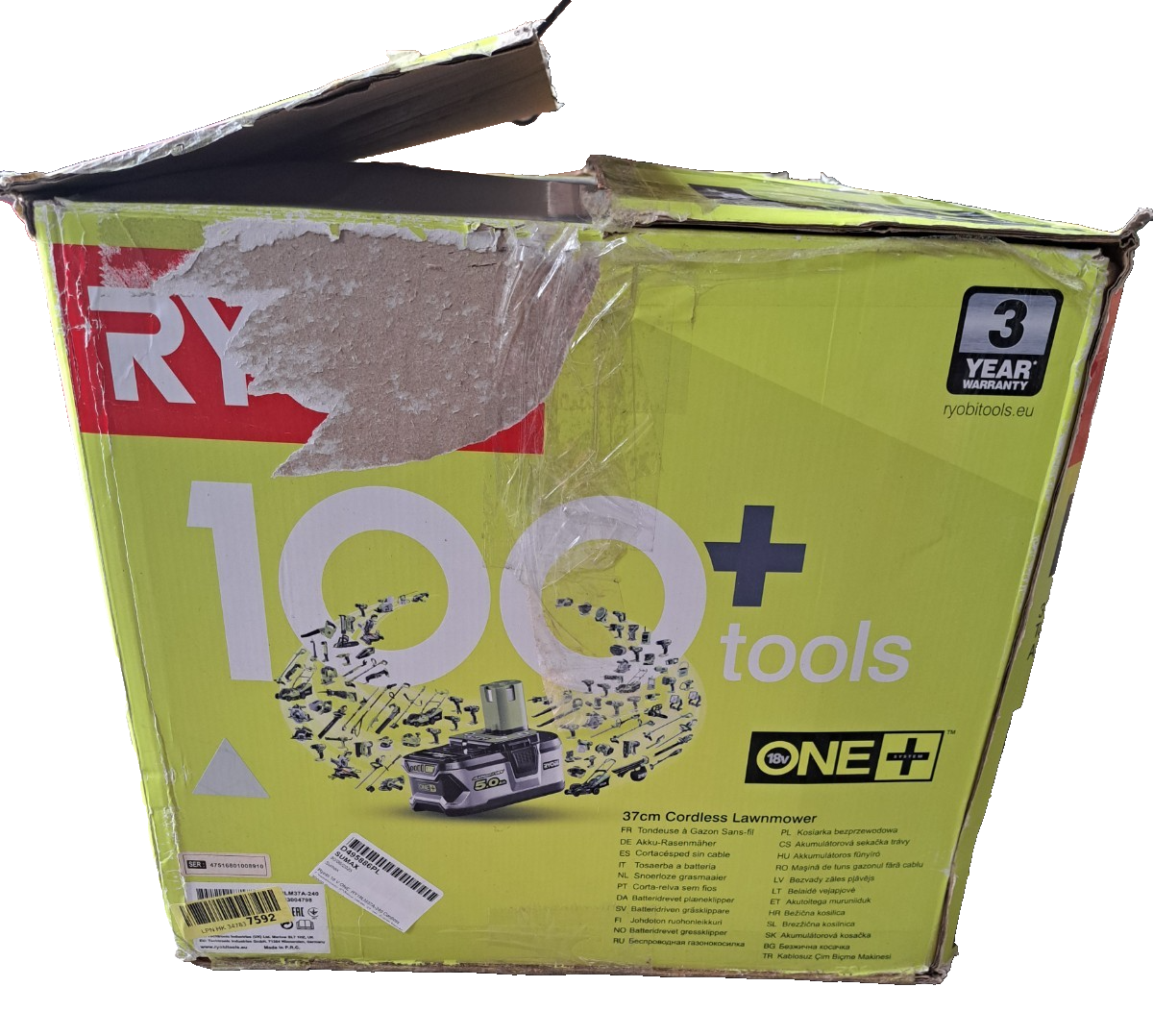 Rasenmäher Ryobi One Plus PY18LM37A-240 Ohne Akku, gebraucht
