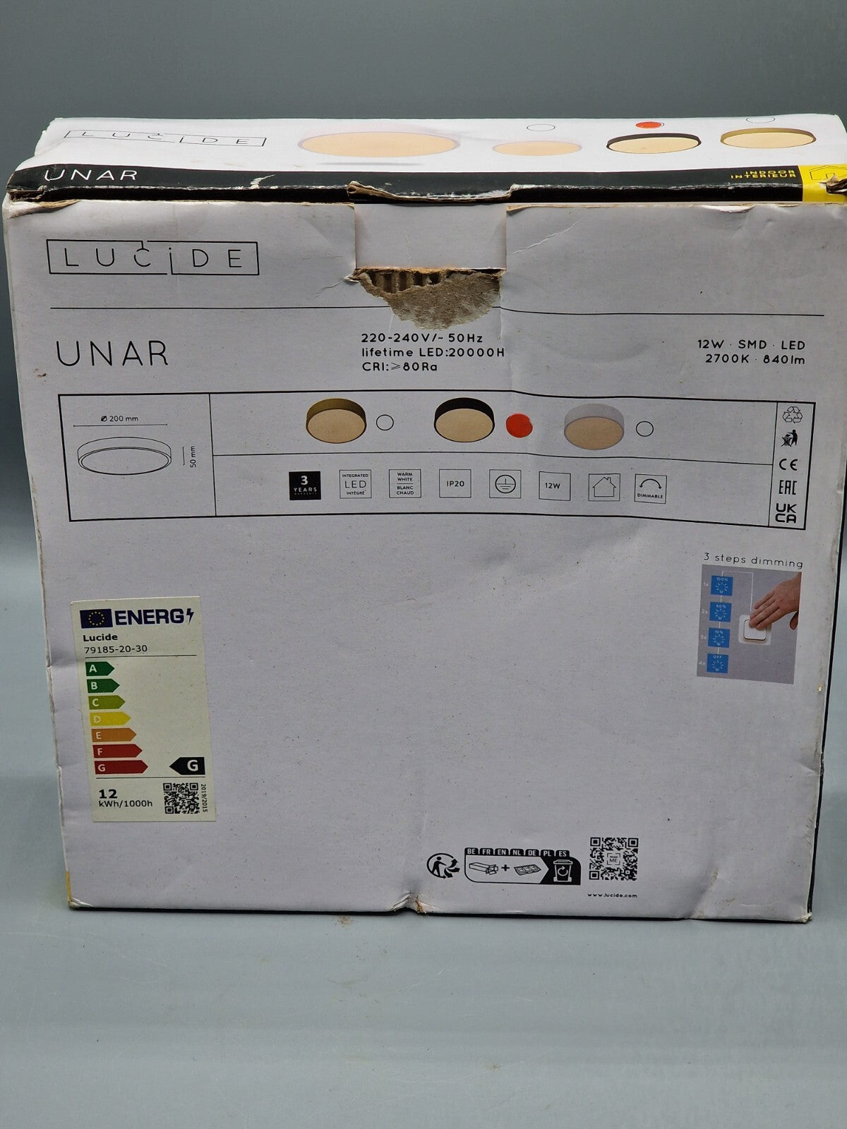 Lucide Deckenlampe, Schwarz, 20 cm Durchmesser