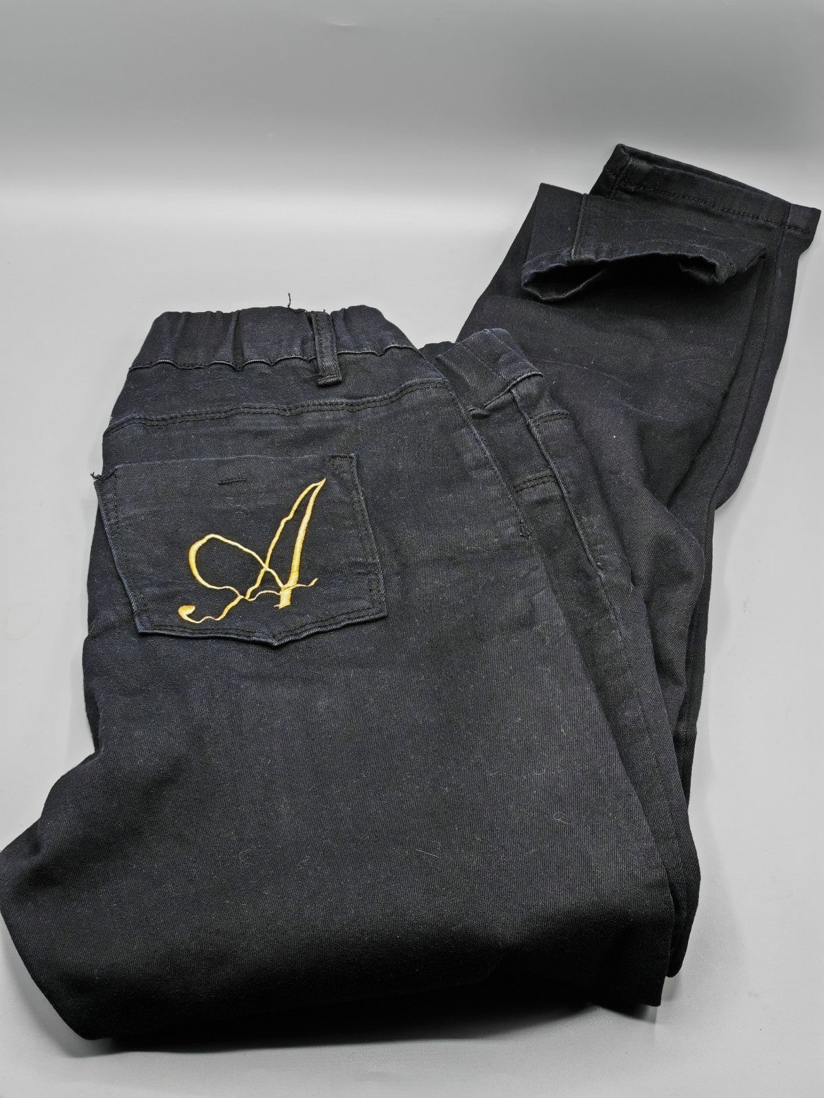 ANNI FOR FRIENDS Damen Jeggings Gr. 38 Knöchellang Rundumdehnbund Stretch D3