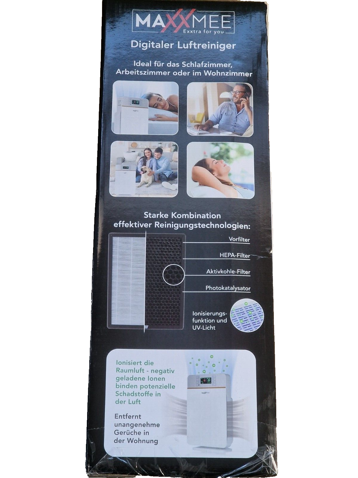 MAXXMEE Digitaler Luftreiniger mit 6-Stufen-Reinigungsprozess