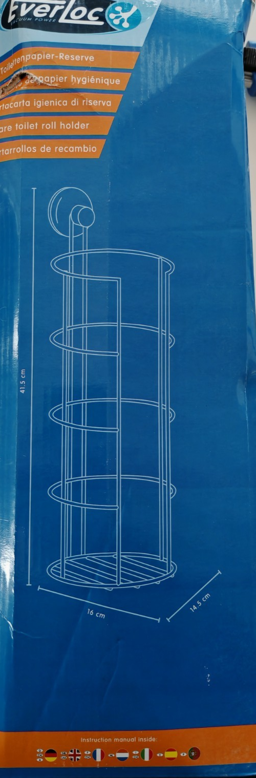 Everloc Toilettenpapierhalter Ersatzrollenhalter Chrom ohne Bohren 41,5 cm HA1