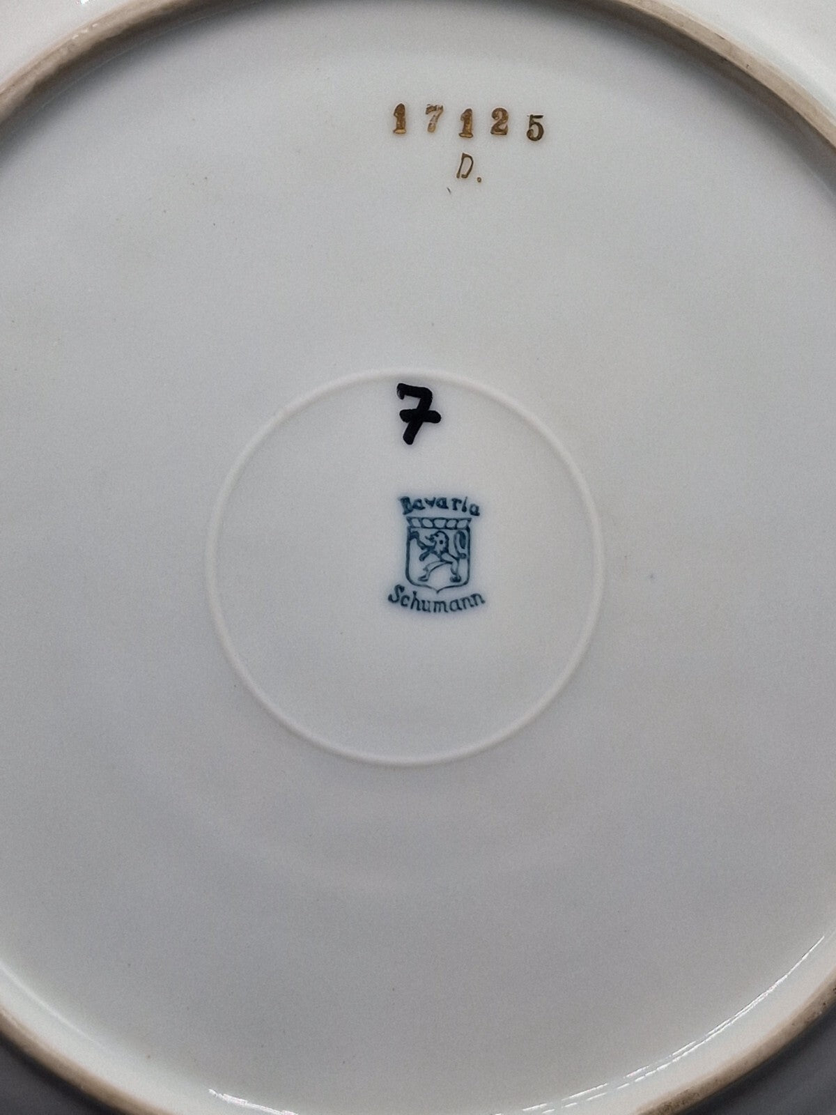 Bavaria Schumann Porzellan Teller Nr. 7 Goldverzierung Sammlerstück