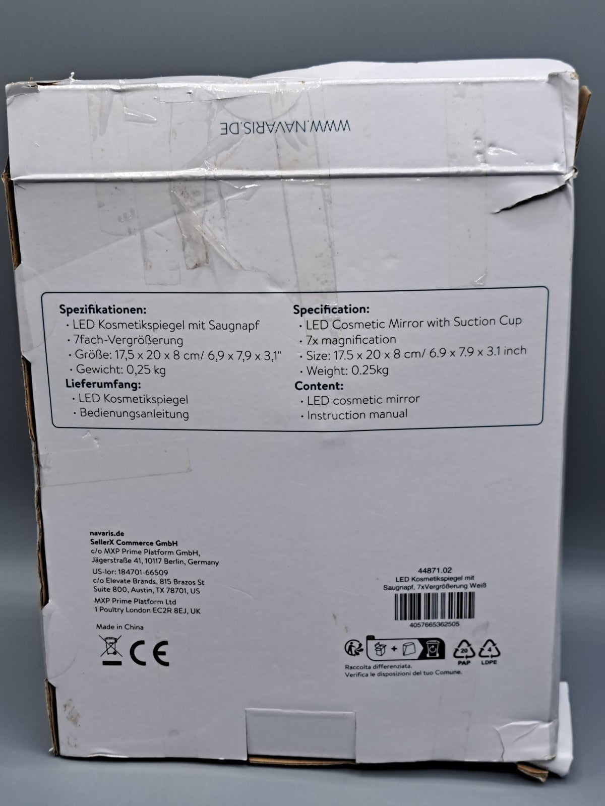 Navaris LED Kosmetikspiegel mit Saugnapf