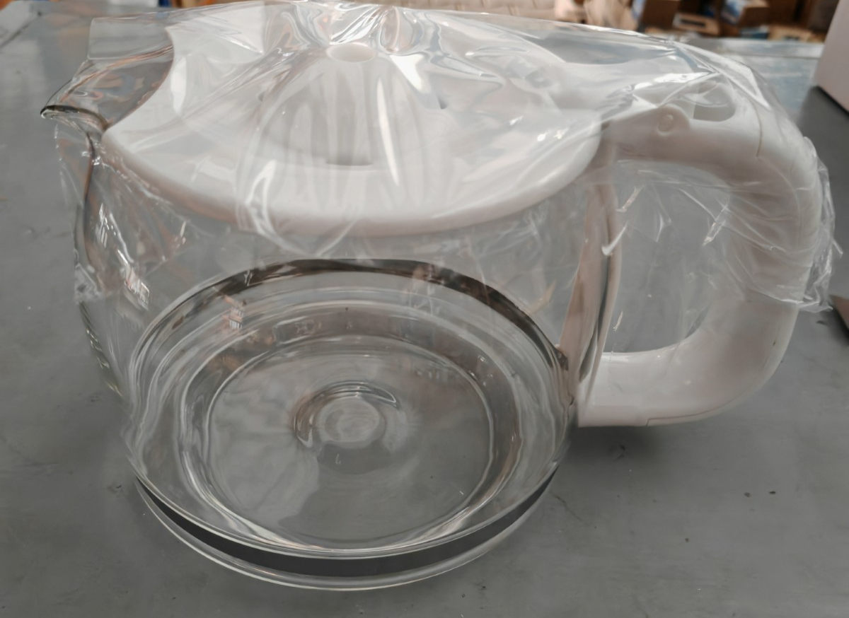 Glas Kaffeekanne 10 Tassen Weiß Ersatzkanne Kanne Kaffeemaschine B4