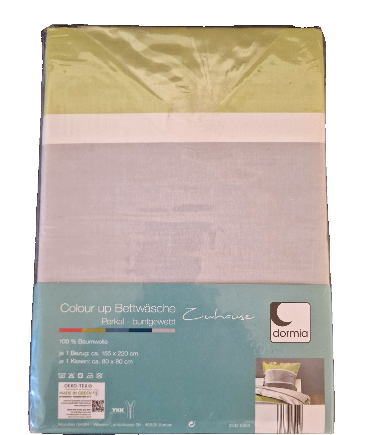 Dormia Colour Up Bettwäsche, Perkal, 155x220 80x80
