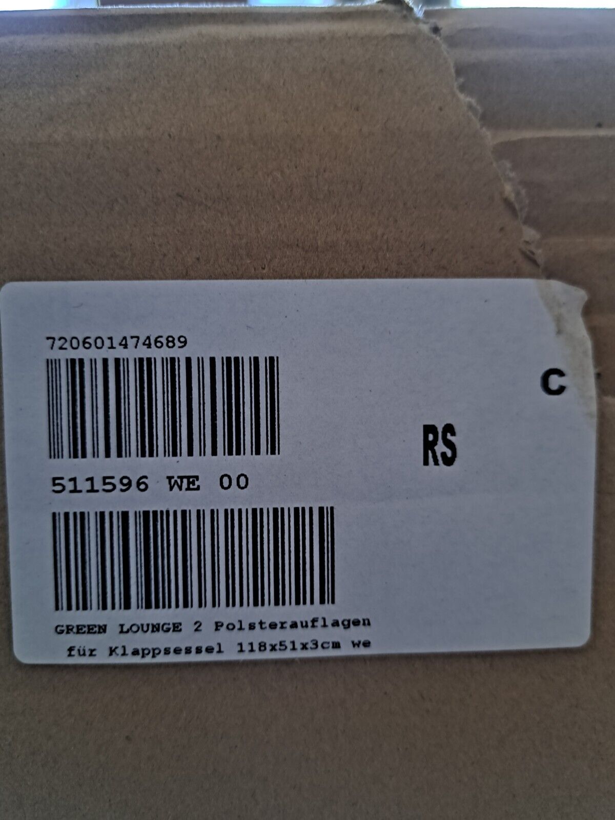 GREEN LOUNGE 2 Polsterauflagen für Klappsessel 118x51x3cm