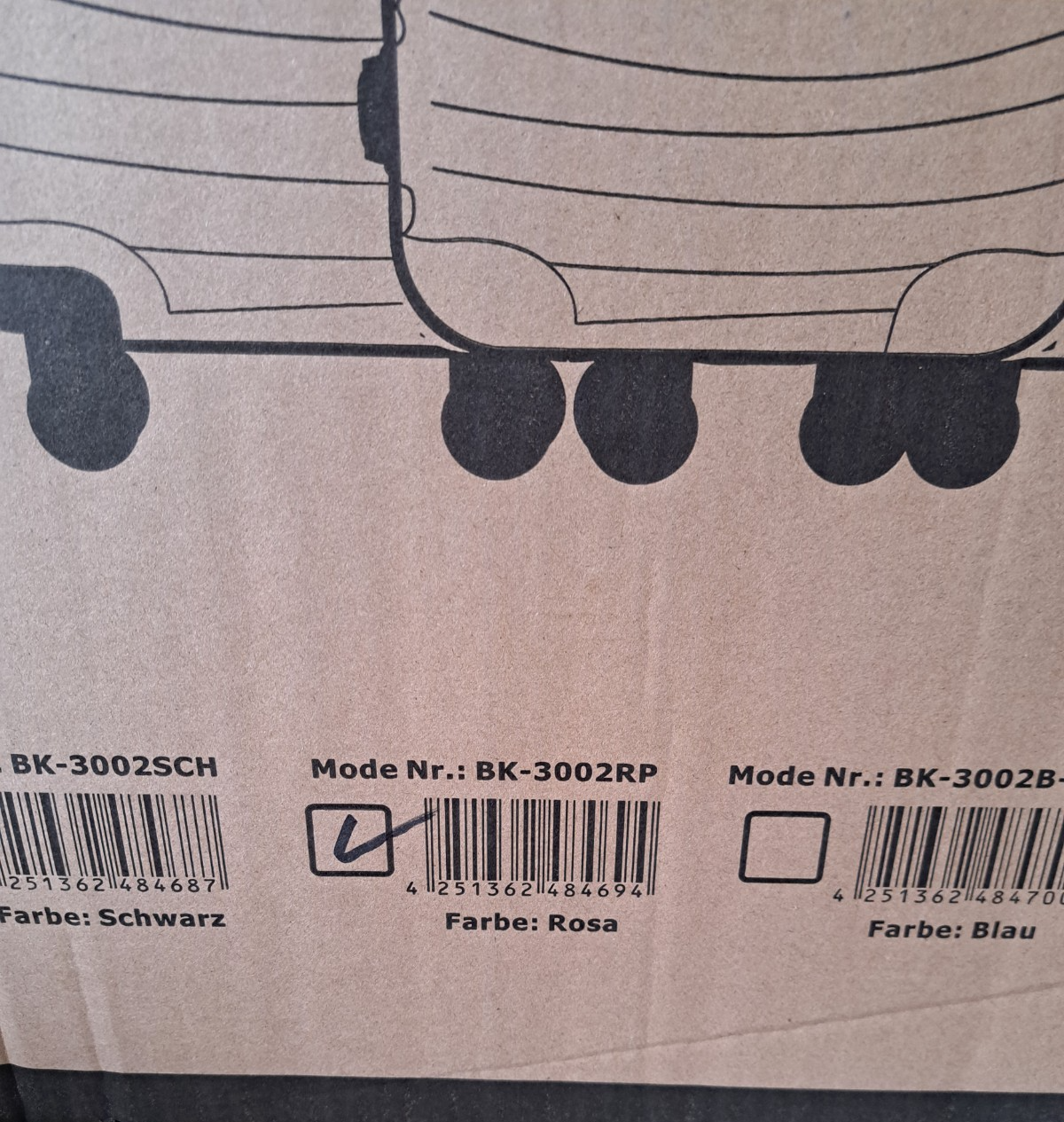 DMS Trolley Hartschalenkofferset Reisekoffer 3Teilig 4 Rollen BK-3002 Rosa