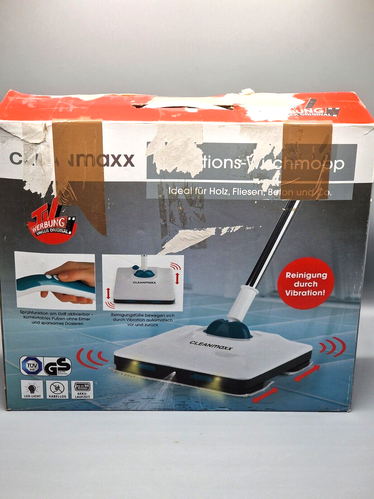 Cleanmaxx vibrations-Wischmopp, integrierter Wassertank