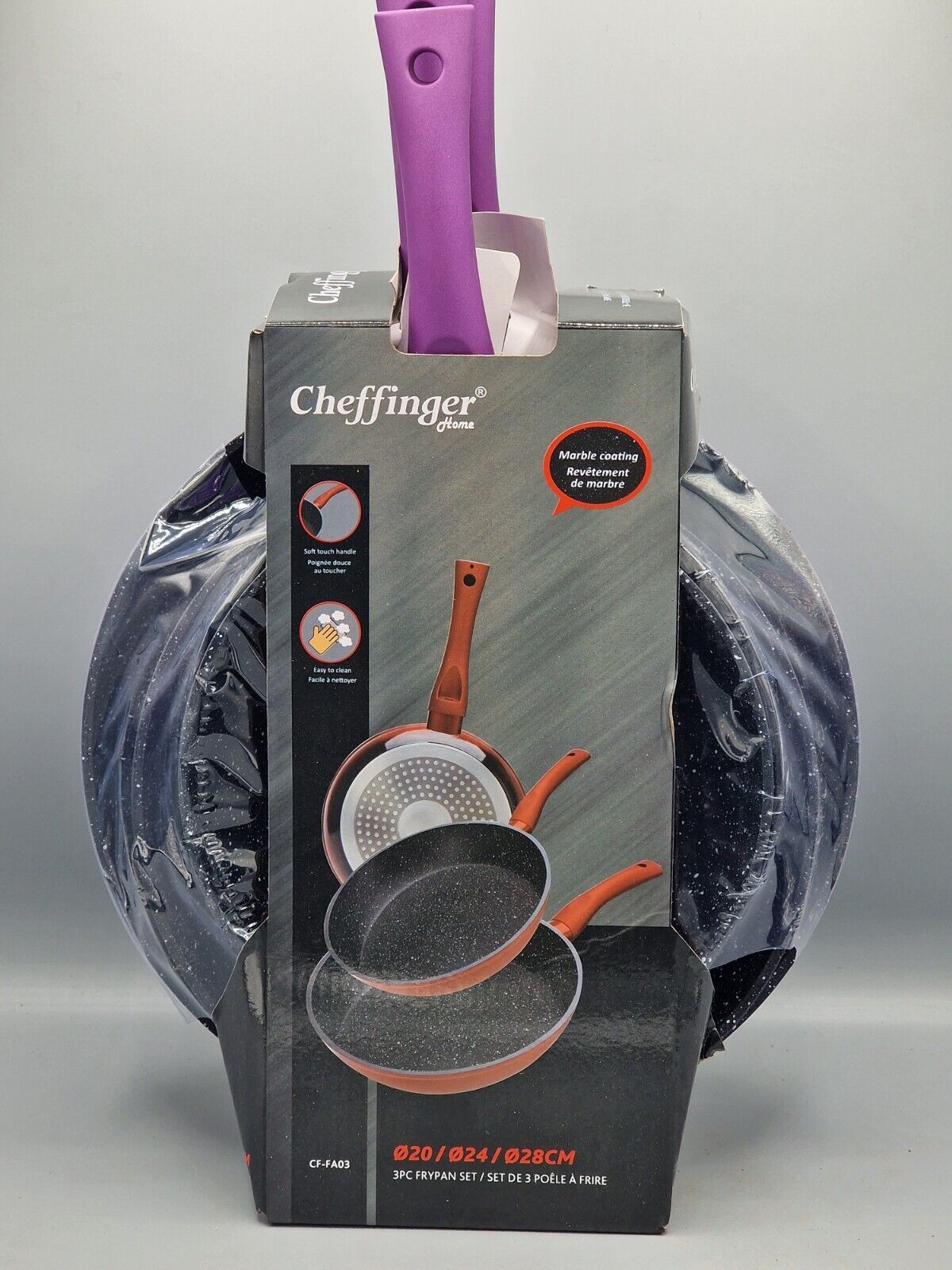Cheffinger Home, Pfannenset, 3-Teilig, Marmorbeschichtung