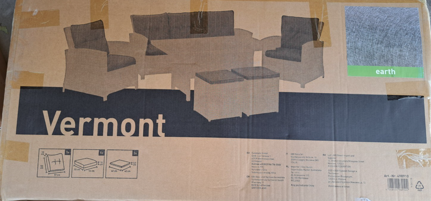 Vermont Kissen-Set für Lounge-Set 12 Teilig Vermont,auch andere Lounges,Earth