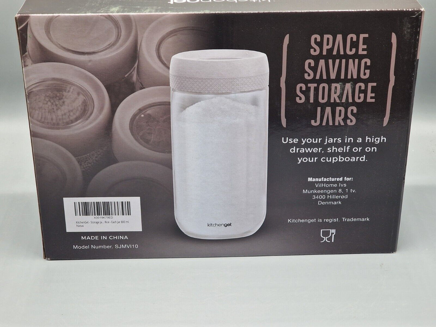 Kitchenget Medium Storage Jars, 800 ml, 3er Set