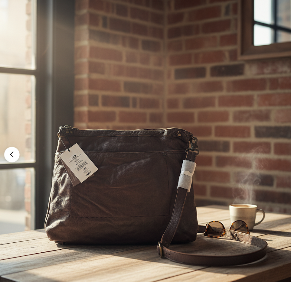 Desiderius Basic Faustus Herren Tasche Dark Brown Leder Handtasche
