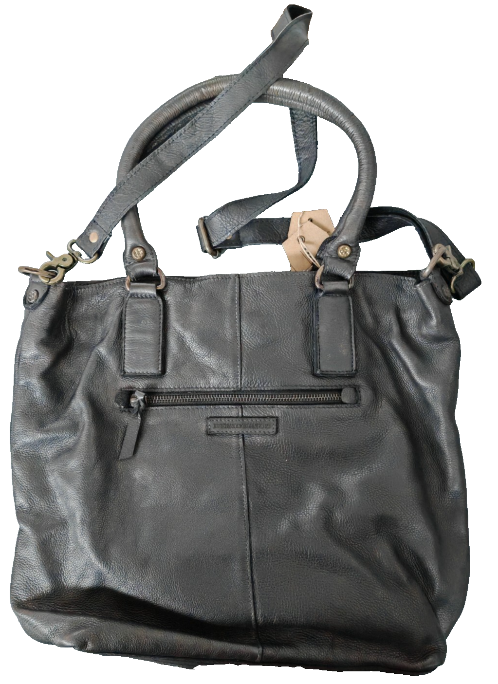 Desiderius Adriana Damen Ledertasche Schwarz Rindsleder Handtasche Schulter H3