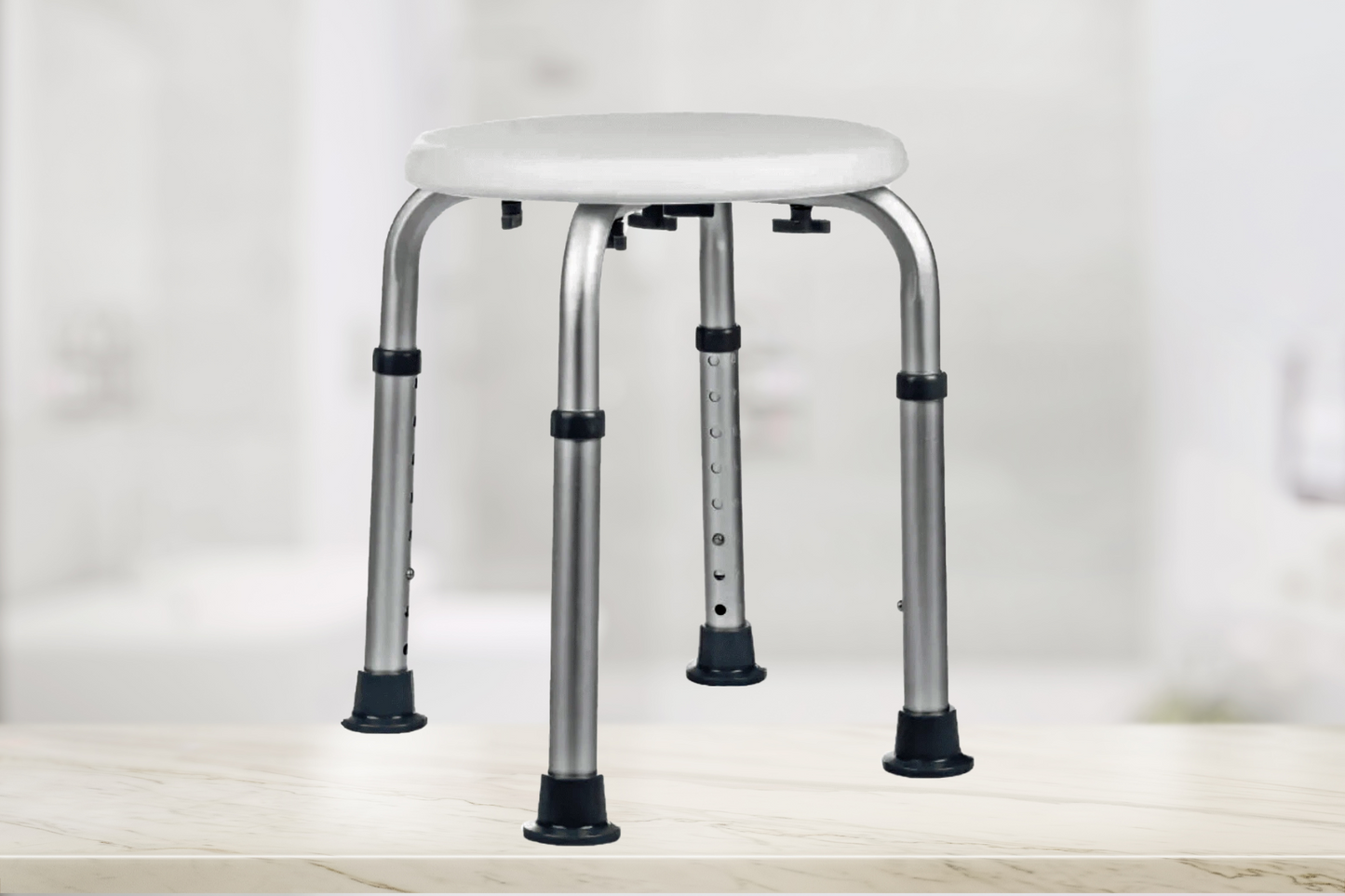 Orbisana Duschhocker, höhenverstellbar - 6-Fach höhenverstellbar bis 50 cm