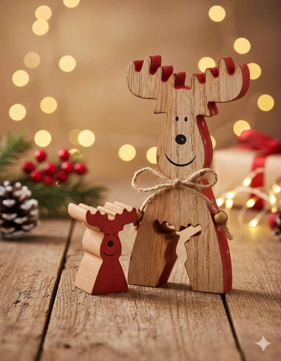 Wenco Wooden Deer Stand 870207, Holzfigur, Dekoration, Rentier