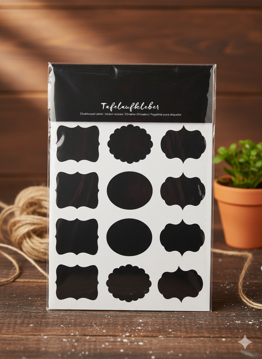 Klagena Tafel Aufkleber, Wasserdichte Etiketten Selbstklebend Mit Löschbar Kreid