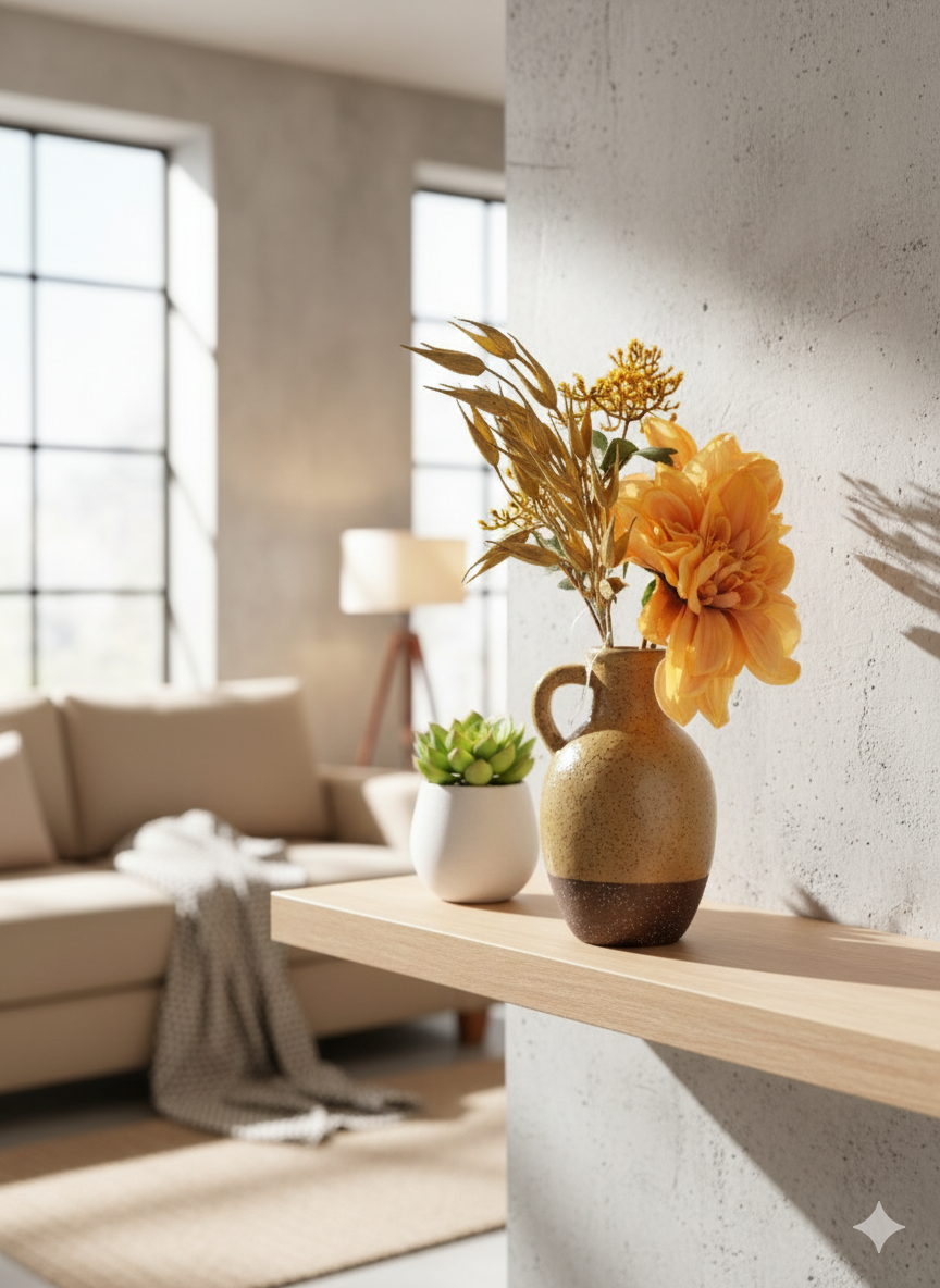 Kunstblumenstrauss Dahlie mit Vase