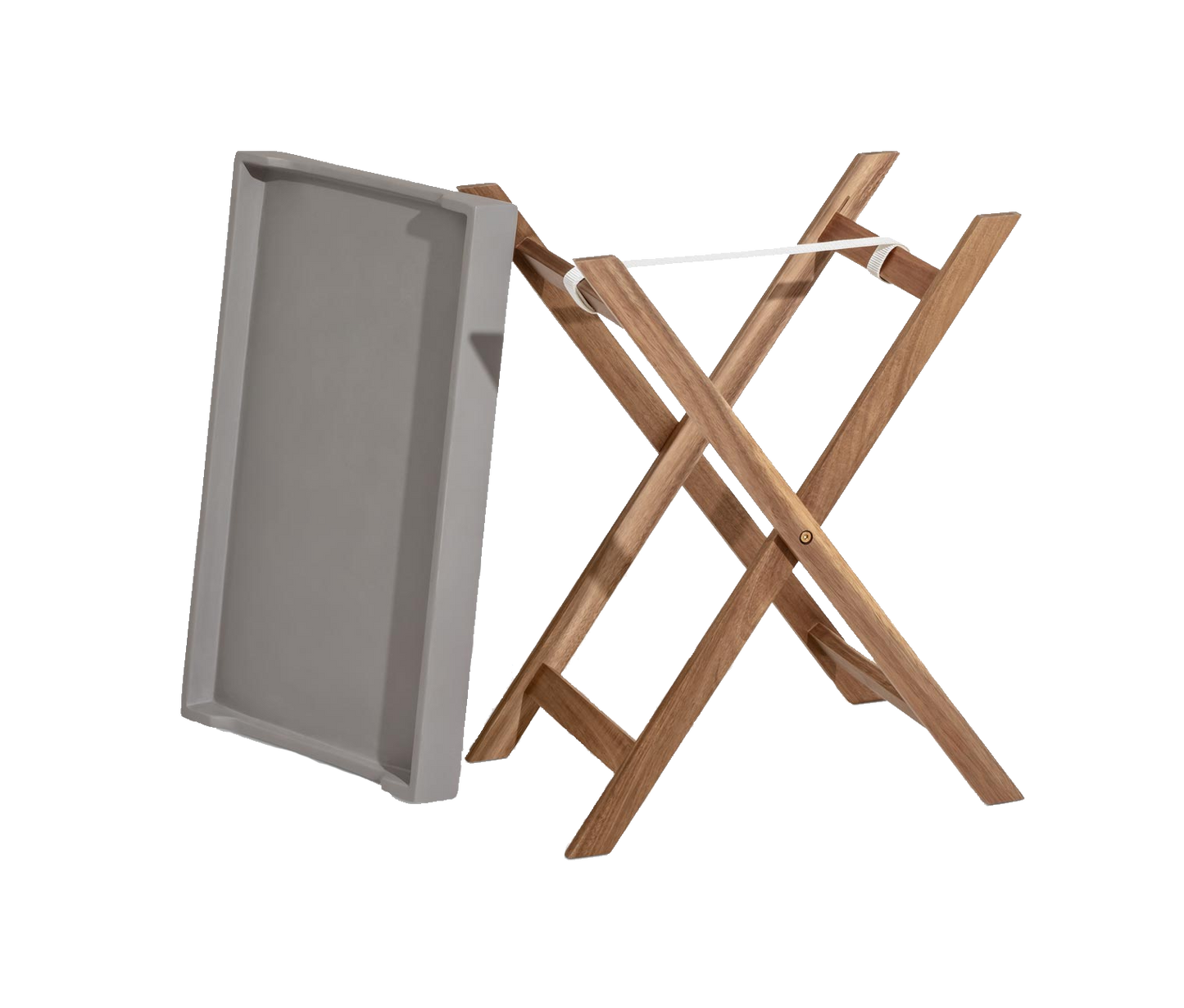 Tchibo Tablettisch, Grau-Washed, Gestell: Akazie, Tablet MDF
