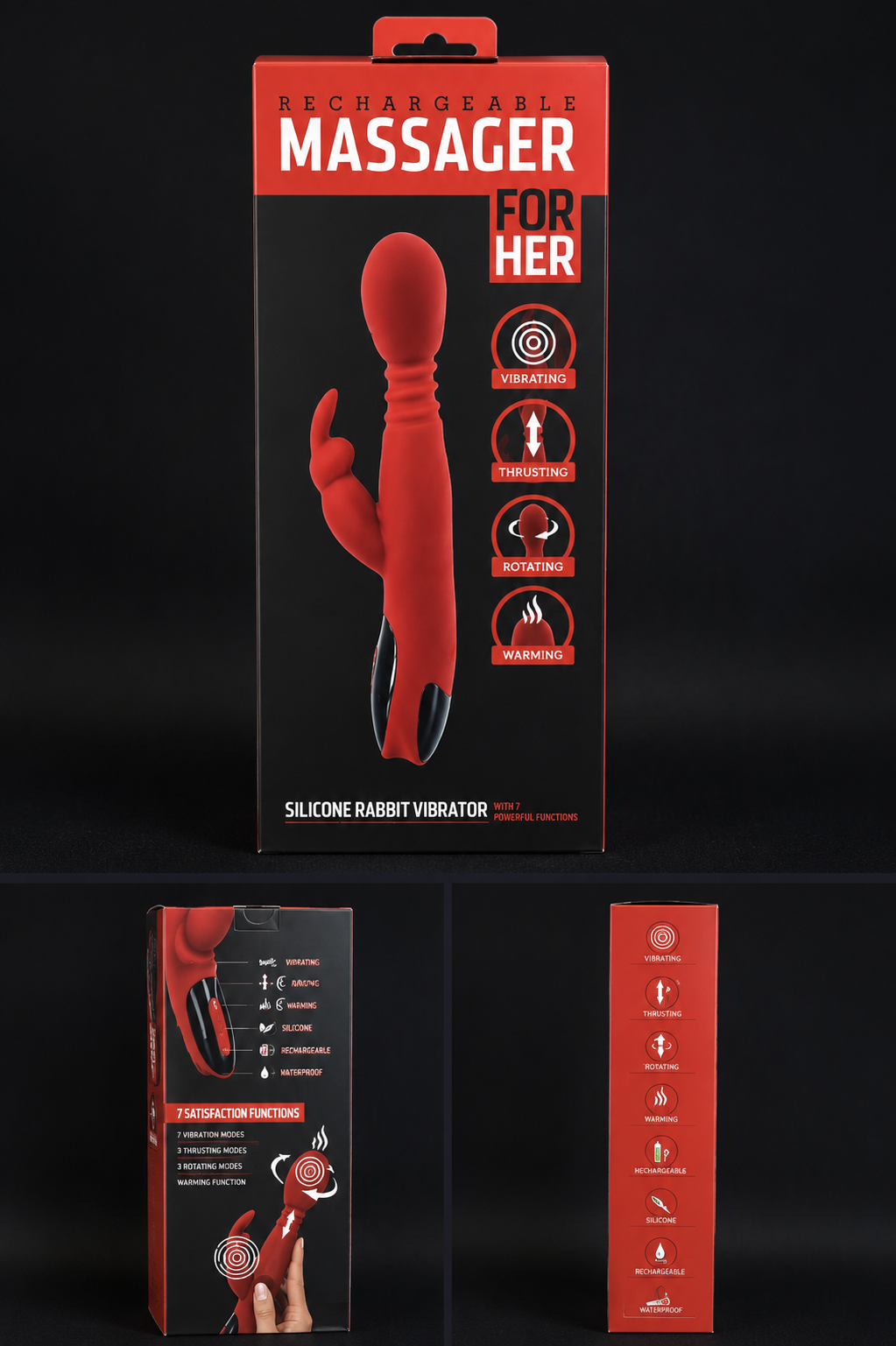 Rechargeable Rabbit Vibrator Silikon USB aufladbar Massagegerät für Sie