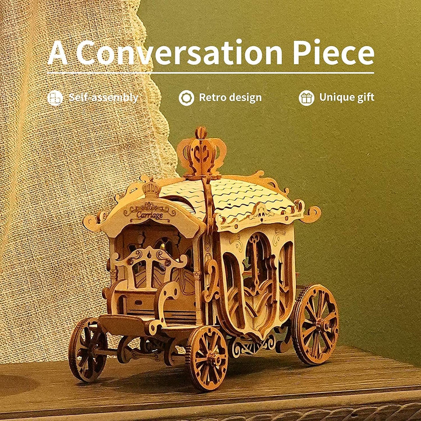 Robotime Rolife Vintage Automodell 3D Holzpuzzle Spielzeug für Kinder