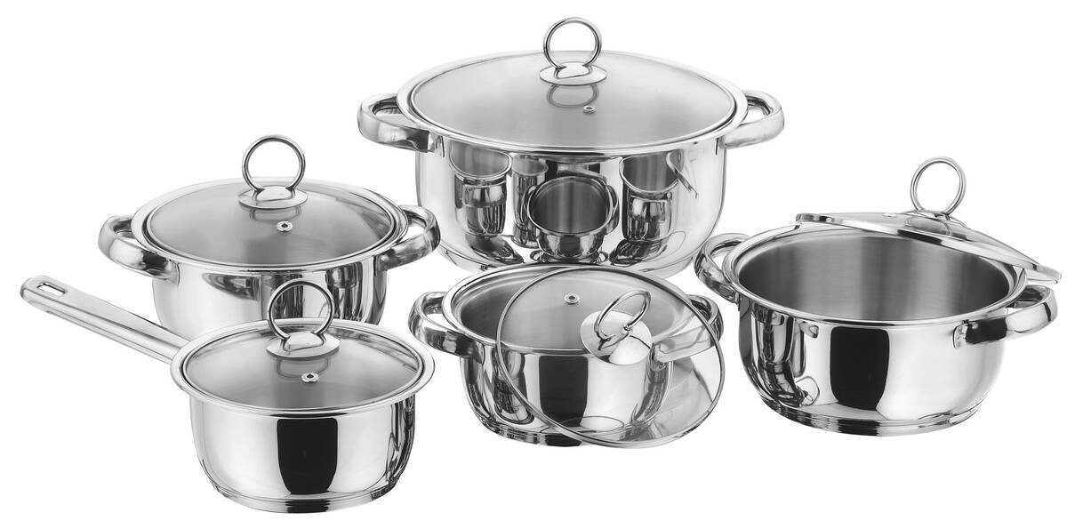 DMS 11-teiliges Topfset Edelstahl Induktion beschichtet Kochtopf Set