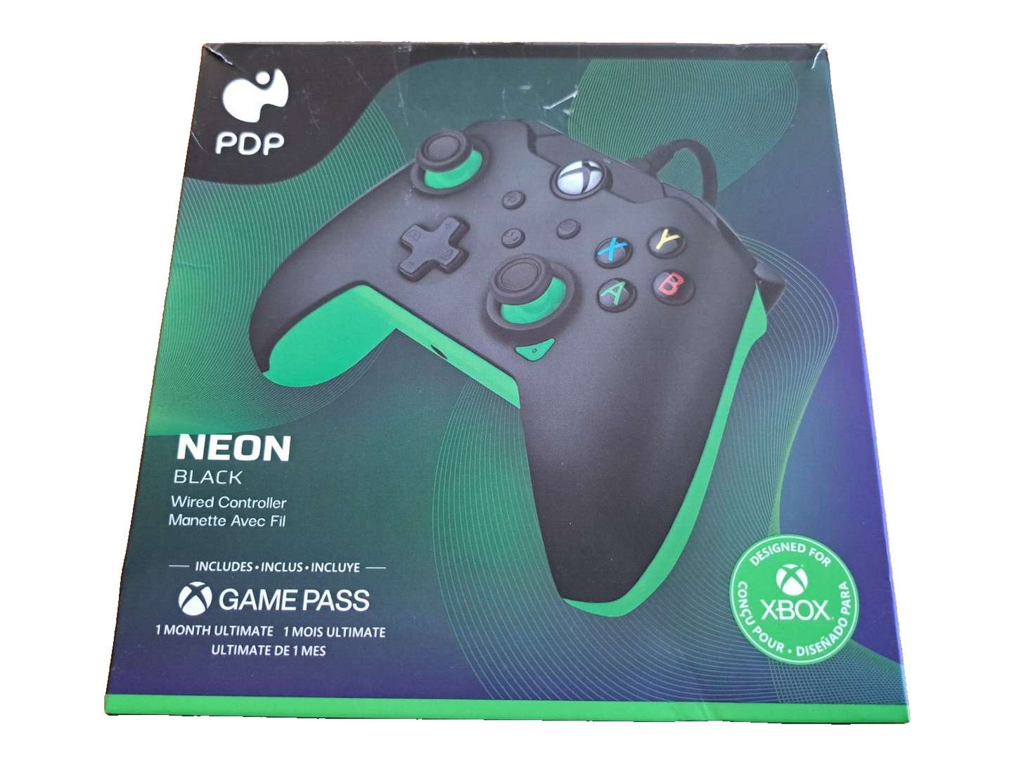 XBOX PDB Neon Black Wired Conroller