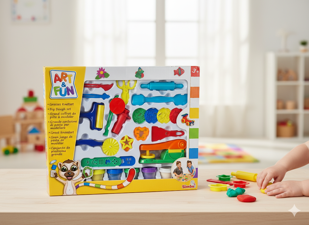 Simba Art & Fun, Großes Knetset mit Zubehör, 21 teilig, 300g Knete