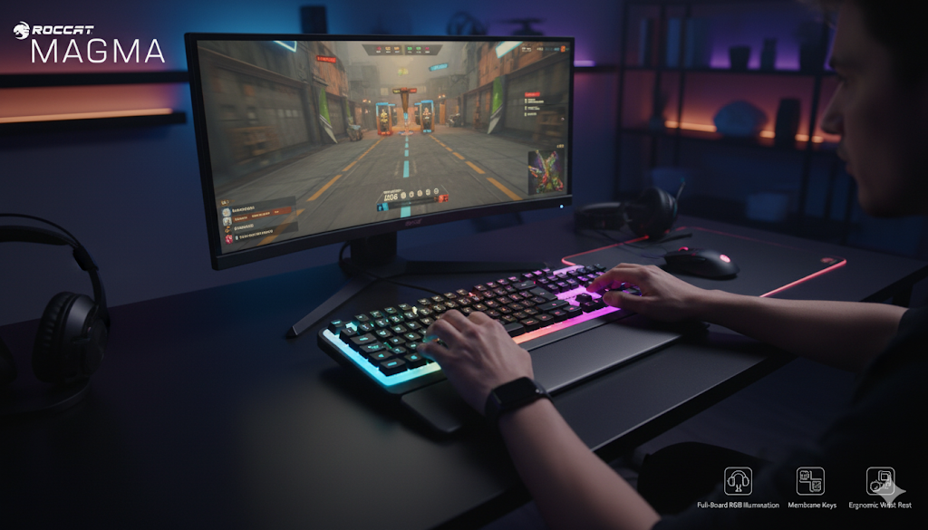 Roccat Magma Gaming Tastatur Französisches Tastaturlayout