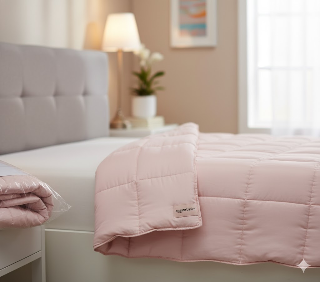 Amazon Basics Schwere Decke für Kinder, 3,18 kg, Rosa