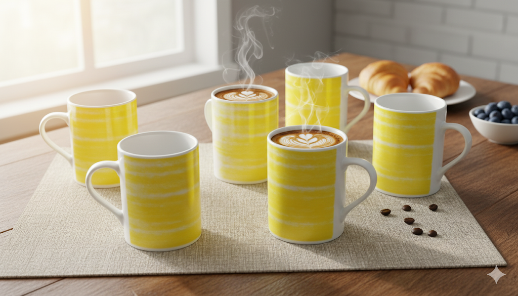 Arte Viva 6 Kaffeetassen Allegra Moda Gelb