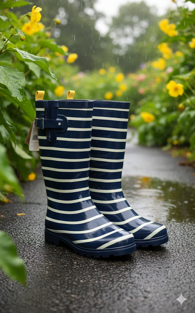 Mytoys Damenschuhe, Gummistiefel, Größe 40, Blau/weiss