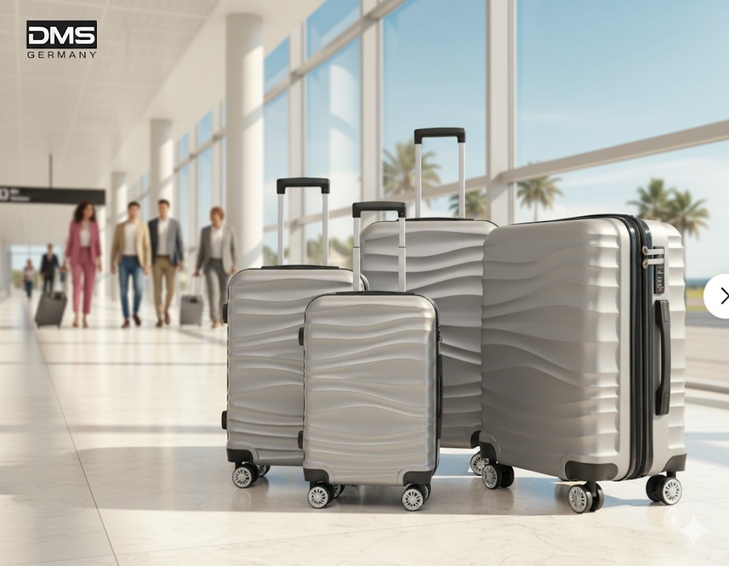 DMS 3tlg. Trolley Hartschalenkofferset BK-3002 Silber