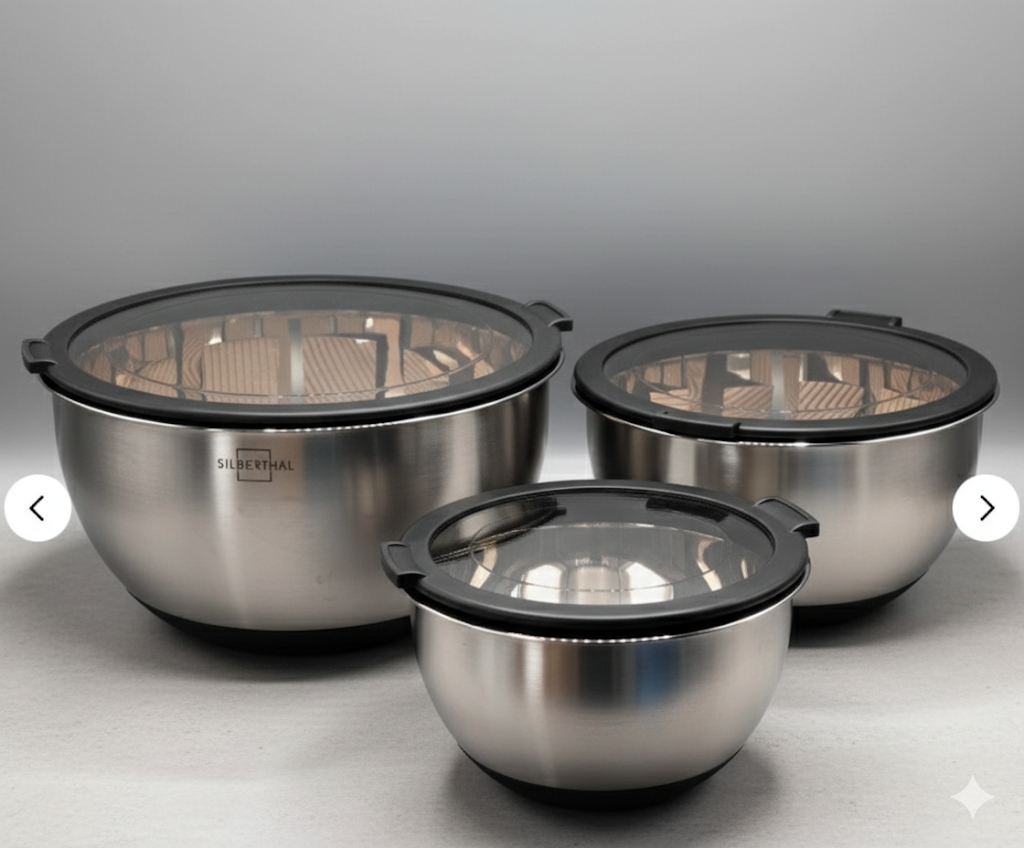 Silberthal Edelstahl Salatschüssel Set 3-teilig