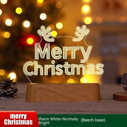 „3D LED Acryl-Nachtlicht – Weihnachtsdekoration, Geschenk für Kinder, Silvester, Valentinstag, Weihnachtsornamente“