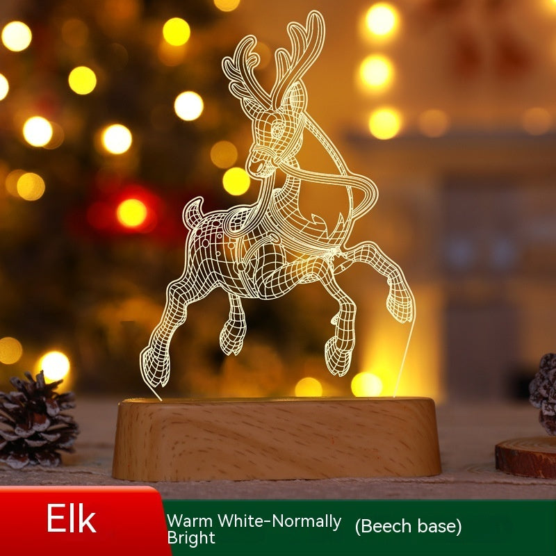 „3D LED Acryl-Nachtlicht – Weihnachtsdekoration, Geschenk für Kinder, Silvester, Valentinstag, Weihnachtsornamente“