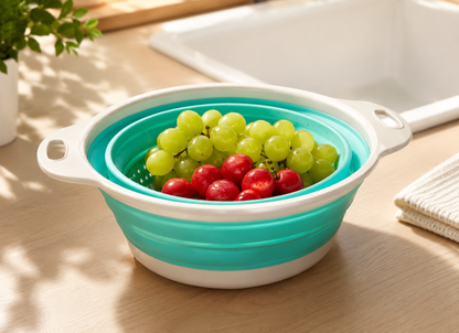 Faltsieb Küchenhelfer 1,4L zusammenklappbar Sieb Obst Gemüse leicht