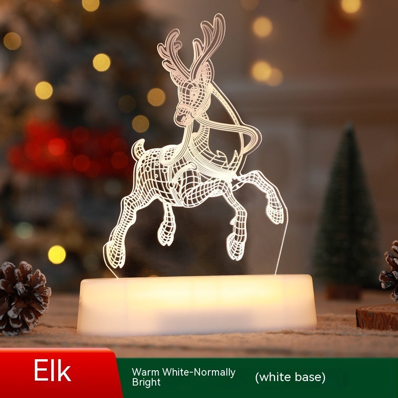 „3D LED Acryl-Nachtlicht – Weihnachtsdekoration, Geschenk für Kinder, Silvester, Valentinstag, Weihnachtsornamente“