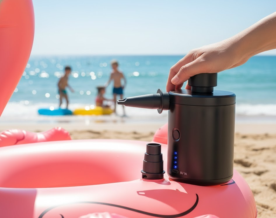 Akku Luftpumpe – 4000mAh wiederaufladbar für Luftmatratzen & Pool