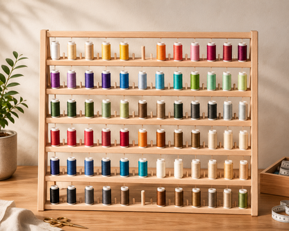 Kurtzy 2x Garnrollenhalter Holz für 60 Spulen Nähgarn Halter Organizer