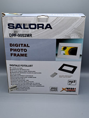 Salora DPF-9002MR Digitaler Bilderrahmen, Weiß mit Fernbedienung