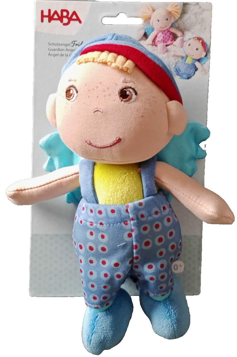 HABA Schutzengel Frido Stoffpuppe Kuschelpuppe Schmusepuppe Baby Kinder D4