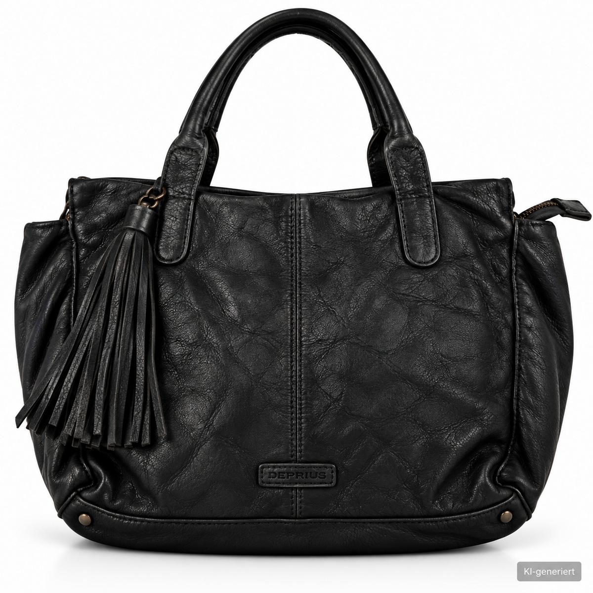Desiderius Caladia Damen Ledertasche Schwarz Echtleder Shopper Schultertasche H2