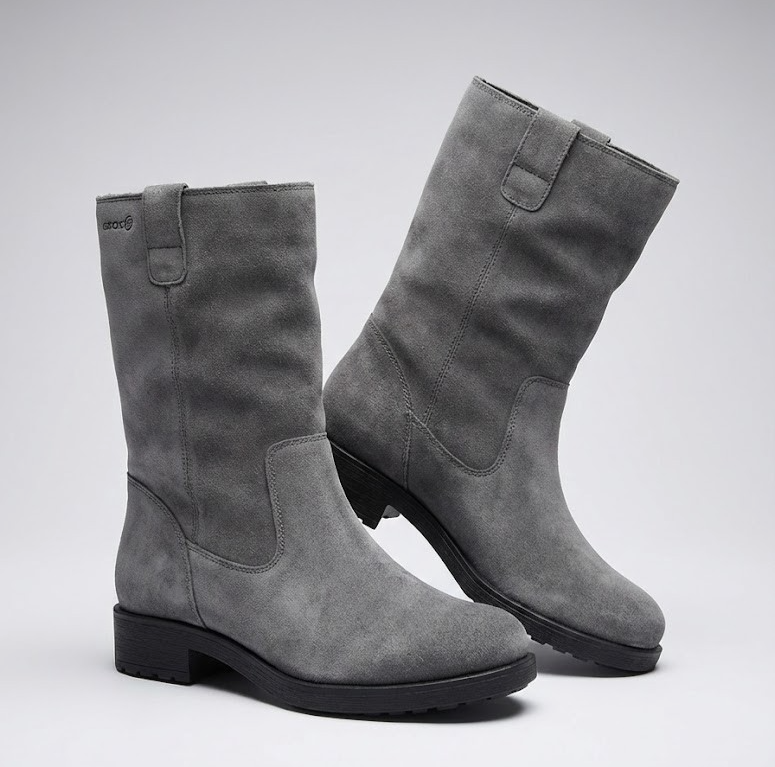 Geox D846RB Damenstiefel Grau Gr. 40 Respira Komfort Boots