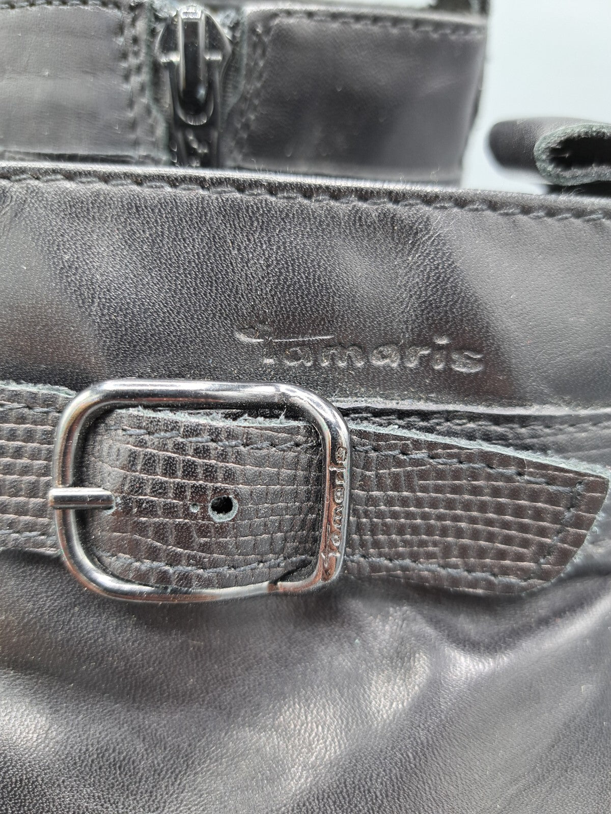 Tamaris Damenschuhe Stiefel Schwarz Größe 39 Leder Komfort Schuh Herbst/Winter