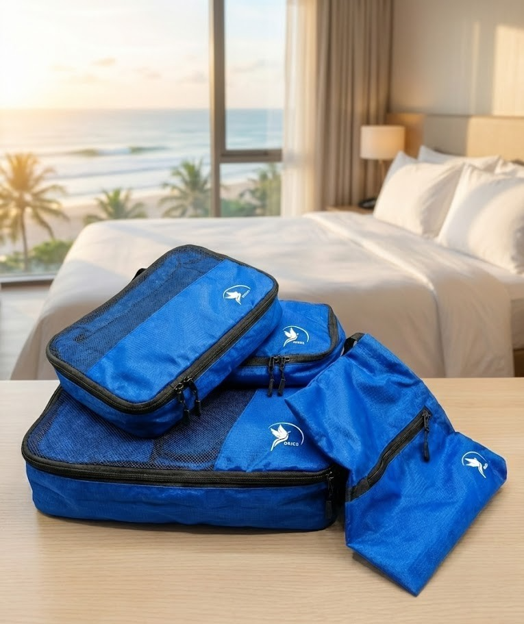 Obics Kulturbeutelset Blau 5er Set Reise Waschtasche Organizer