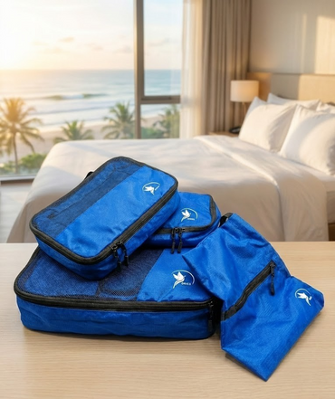 Obics Kulturbeutelset Blau 5er Set Reise Waschtasche Organizer