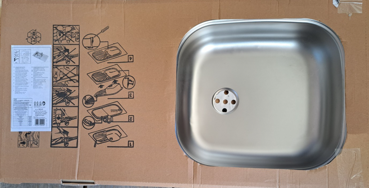 OBI Edelstahl Einbauspüle 86x43,5 cm Küchenspüle mit Abtropffläche Silber B